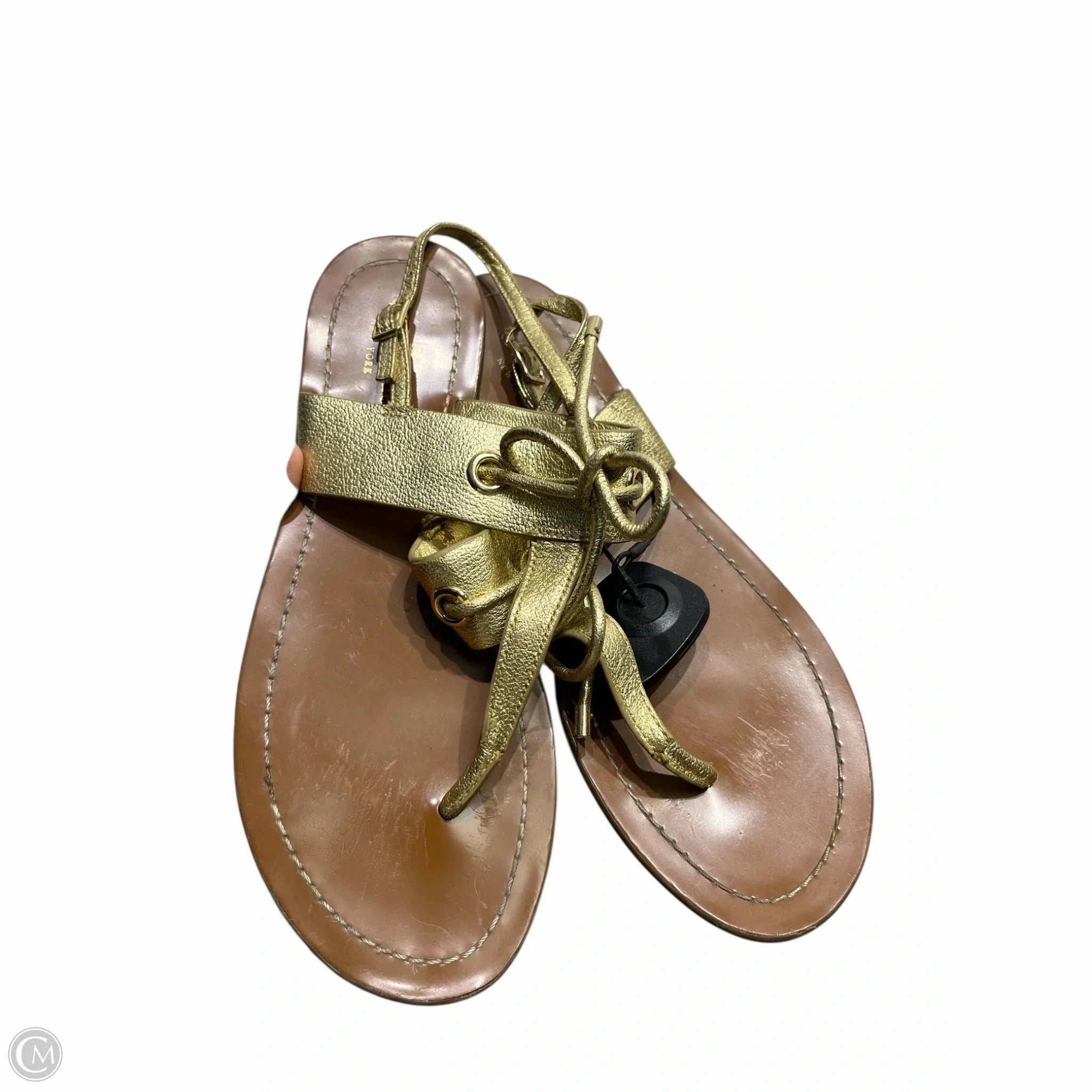 Winter Chill Sandals Designer By Kate Spade In Gold, Size: 9