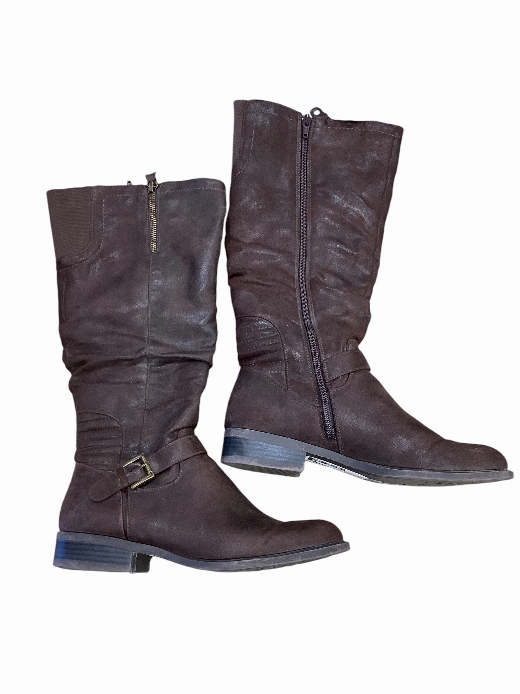 Boots Knee Flats By White Mountain In Brown, Size: 7 Daily Ready