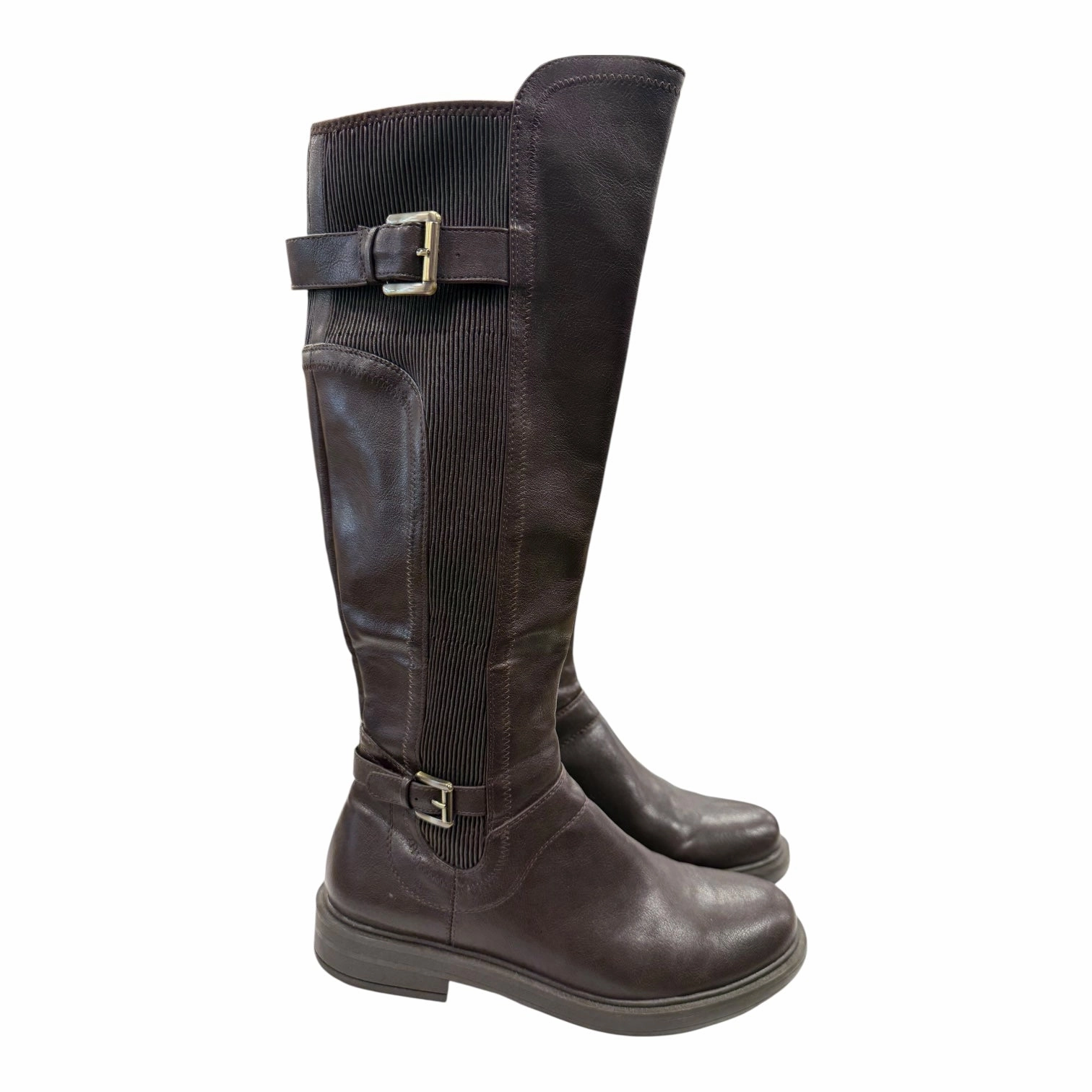 Boots Knee Flats By White Mountain In Brown, Size:8 AnkleSupport Comfortable Footbed