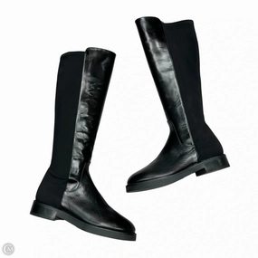 Boots Knee Flats By Theory In Black, Size: 10.5 Smooth Texture