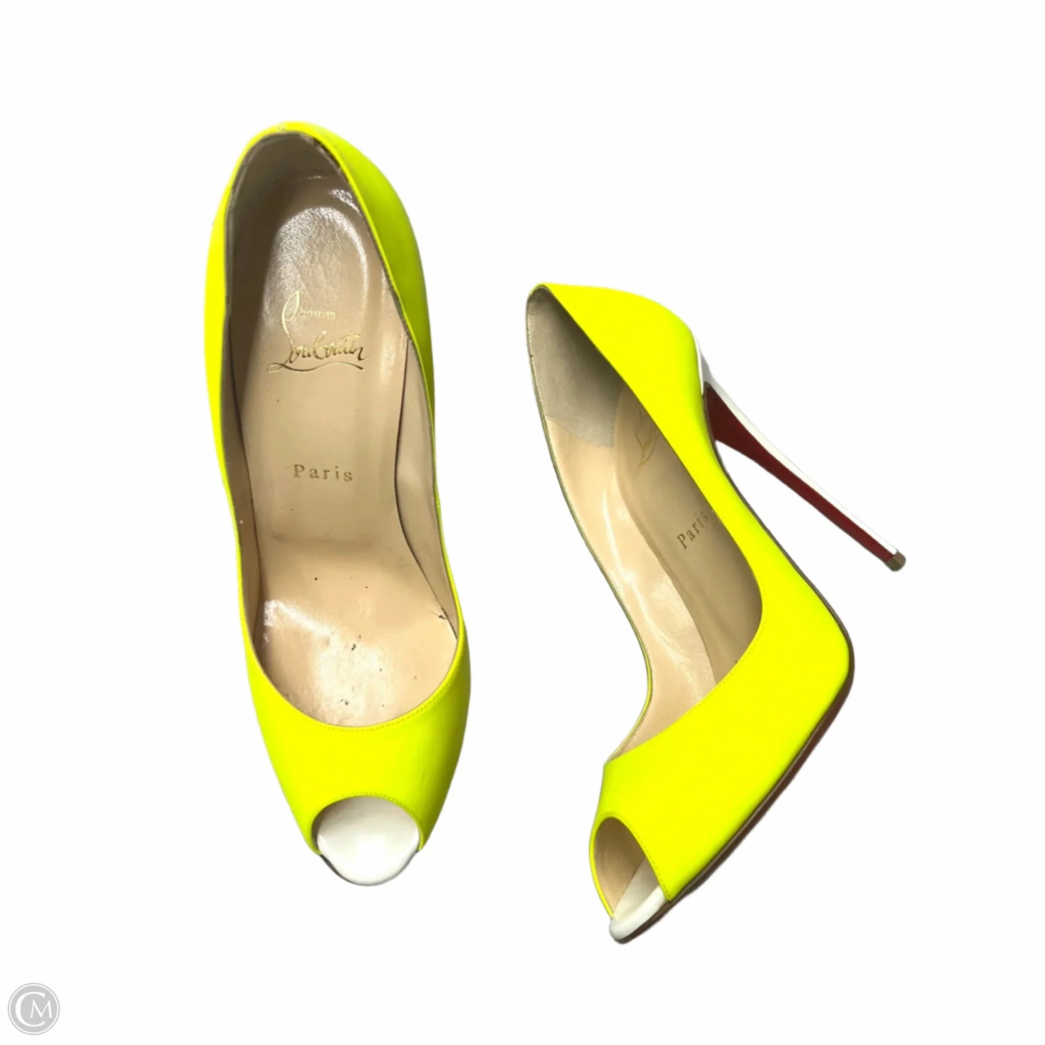 Shoes Luxury Designer By Christian Louboutin In Yellow, Size: 10.5 Work Life