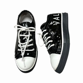 Canvas Shoes Luxury Designer By Valentino-mario In Black & White, Size: 6