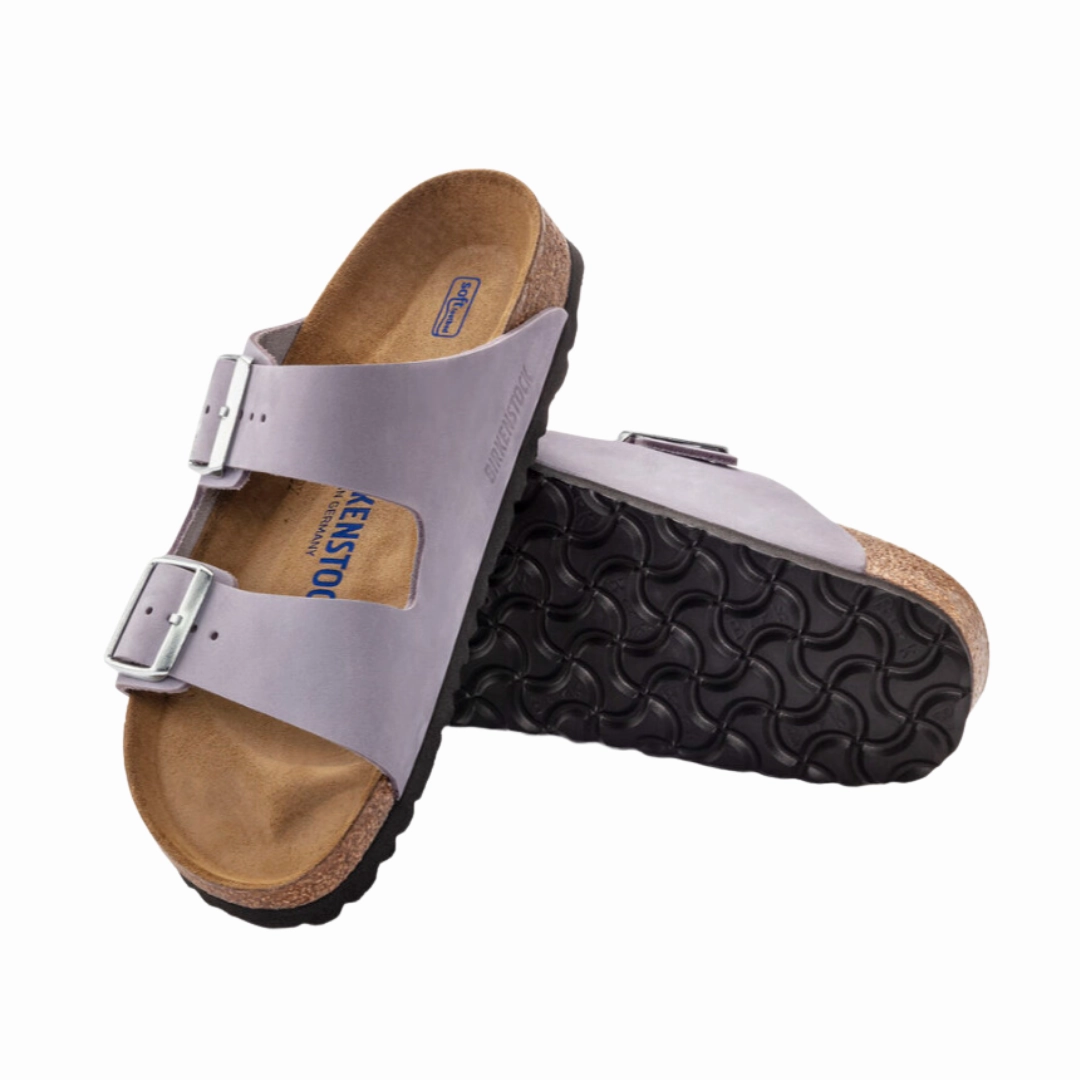 Women's Arizona Soft Footbed (Nubuck Leather) - Purple Fog (Narrow) Chic Style Slides Modern Look