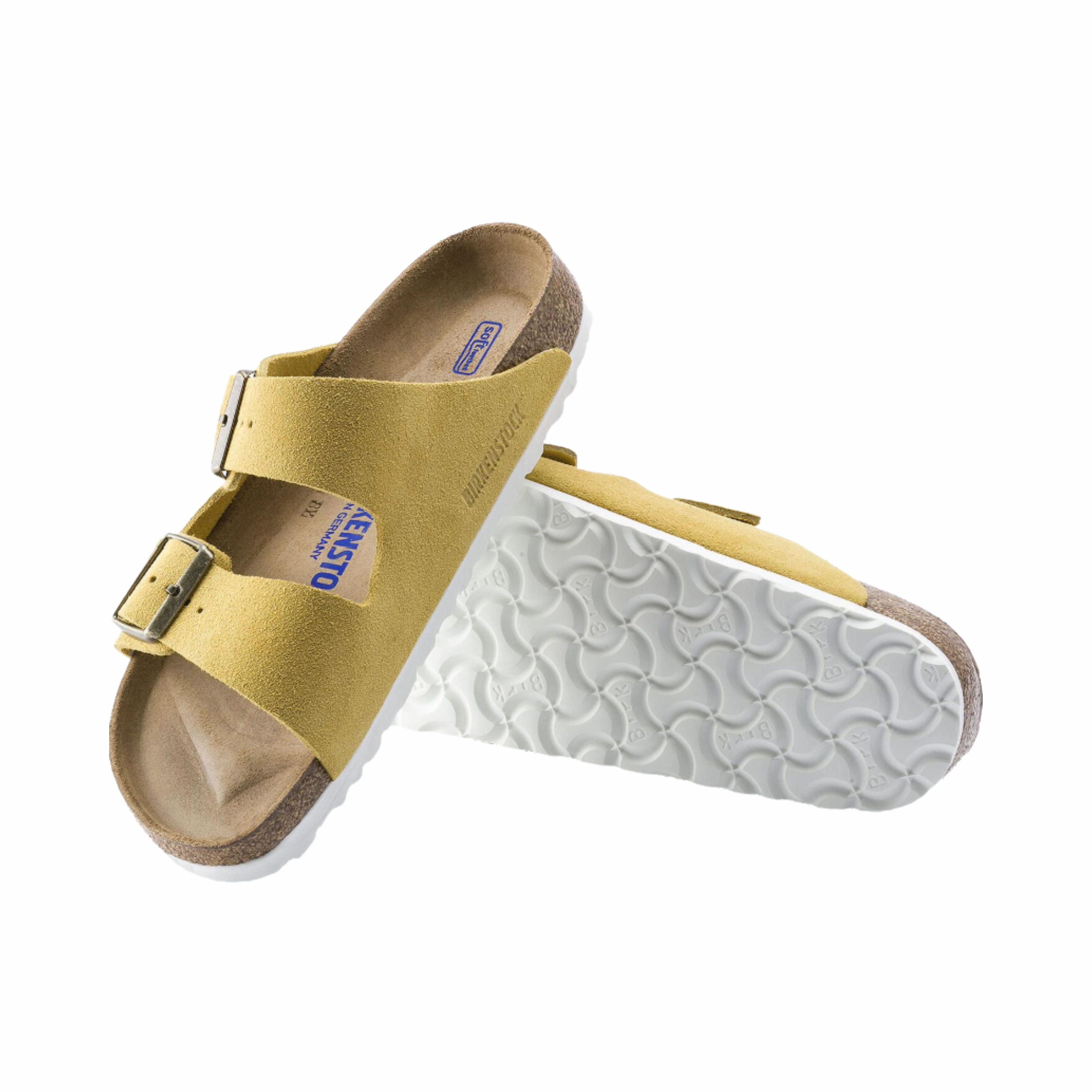 Comfort Lifestyle Slides Women's Arizona Soft Footbed (Suede Leather) - Ochre