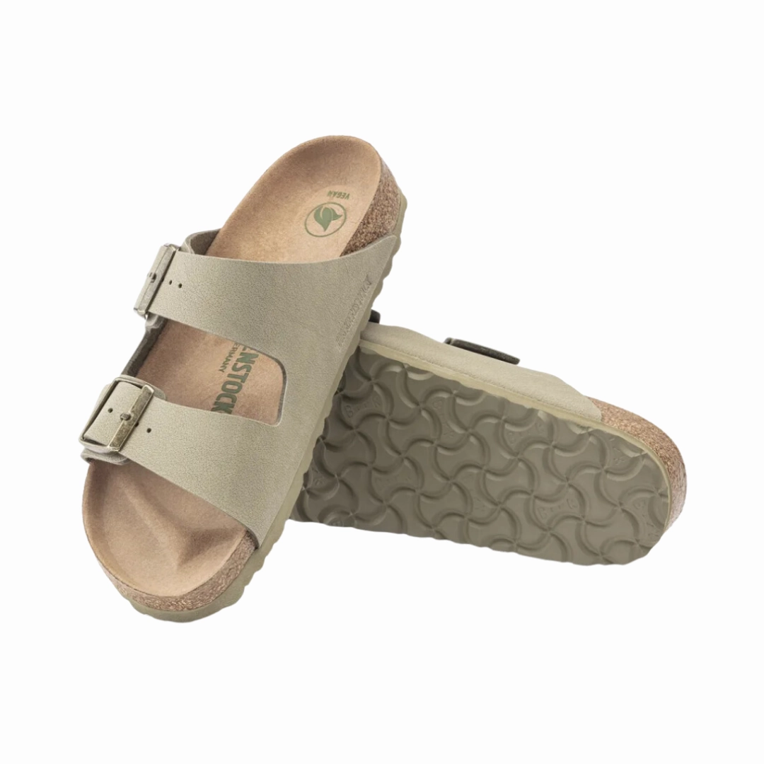 Leisure Slides Women's Arizona Vegan (Birkibuc) - Khaki