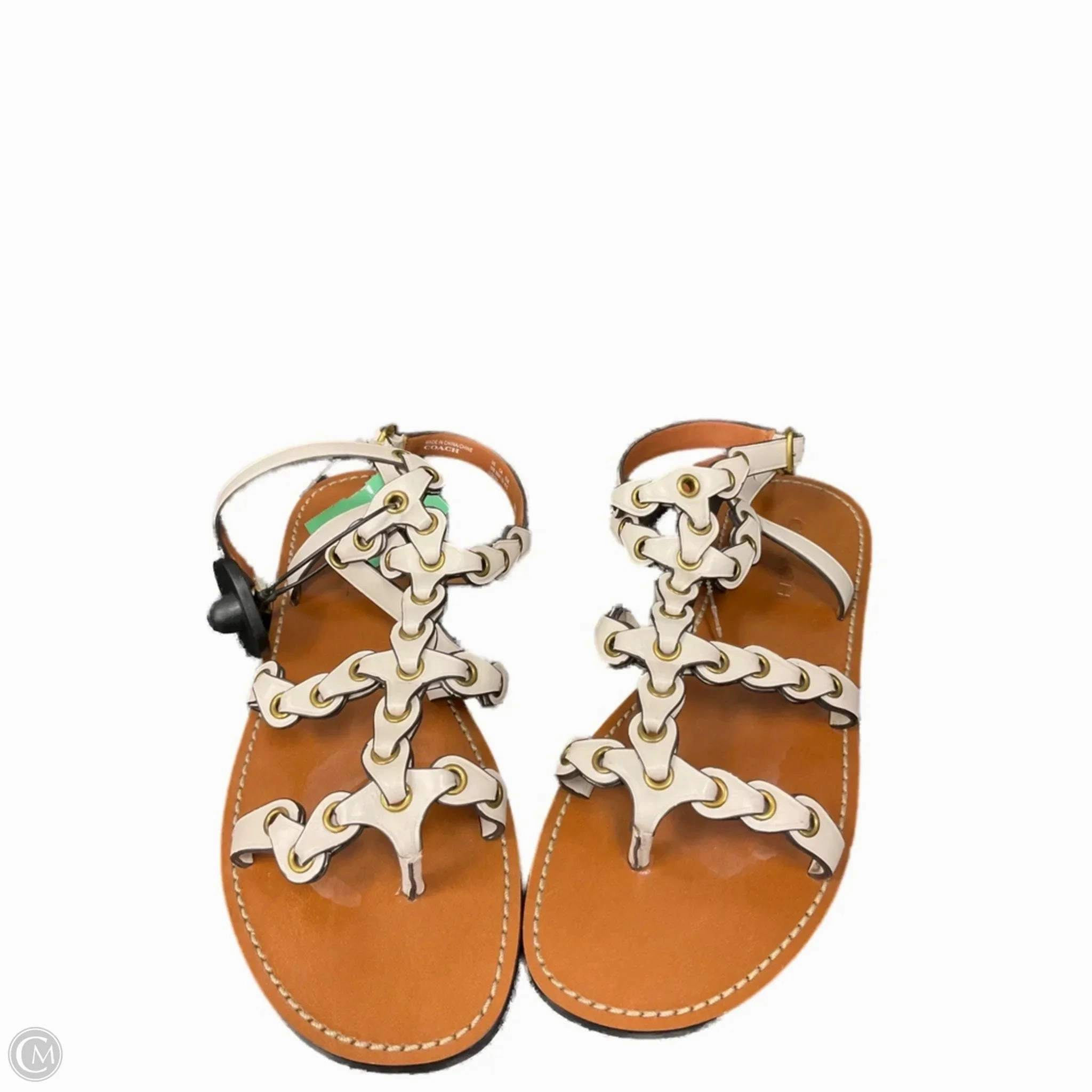 Compression Molded Midsole Jungle Path Sandals Designer By Coach In White, Size: 10