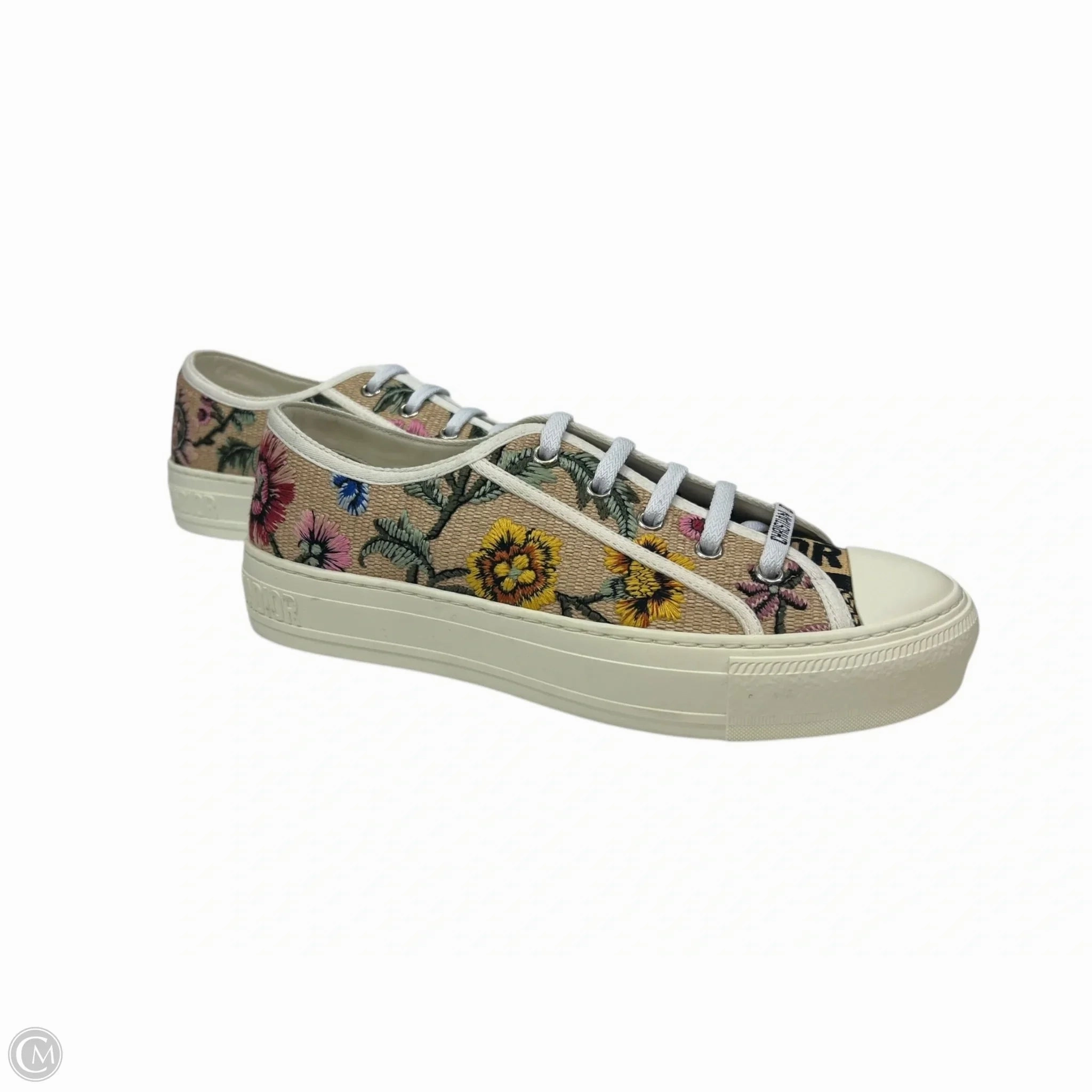 Strap Mode City Bright Shoes Luxury Designer By Dior In Floral Print, Size: 7