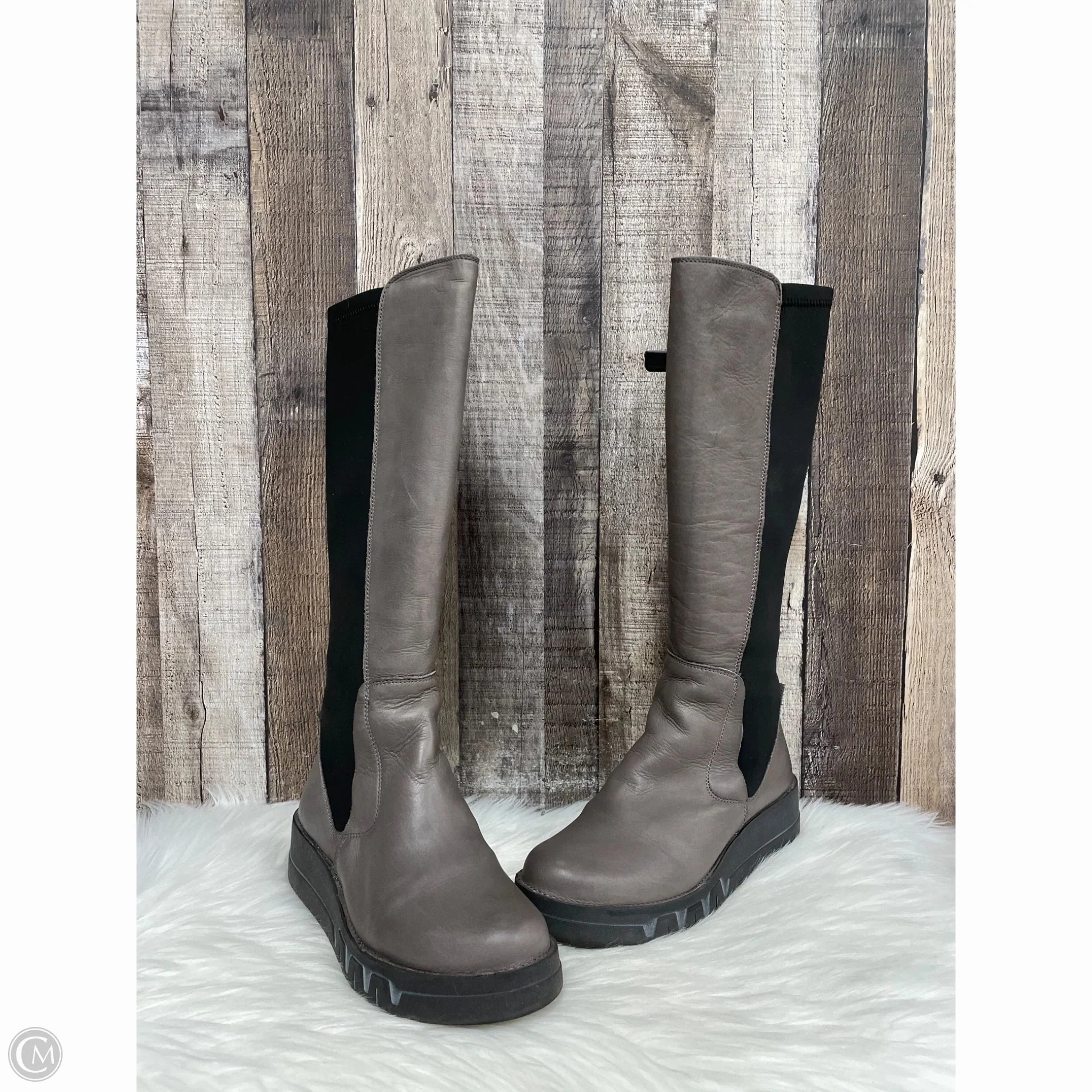 Robust Build Built For Work Boots Knee Heels By Miz Mooz In Grey, Size: 7