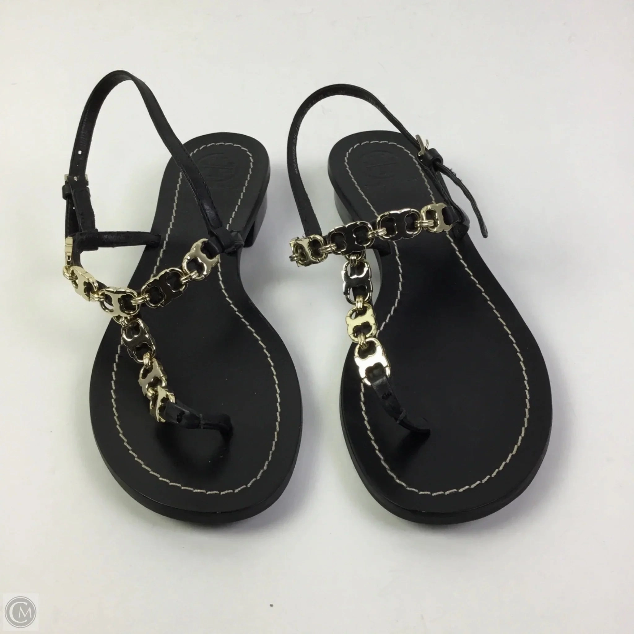 Strong Grip Sandals Designer By Tory Burch In Black, Size: 6