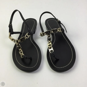 Strong Grip Sandals Designer By Tory Burch In Black, Size: 6