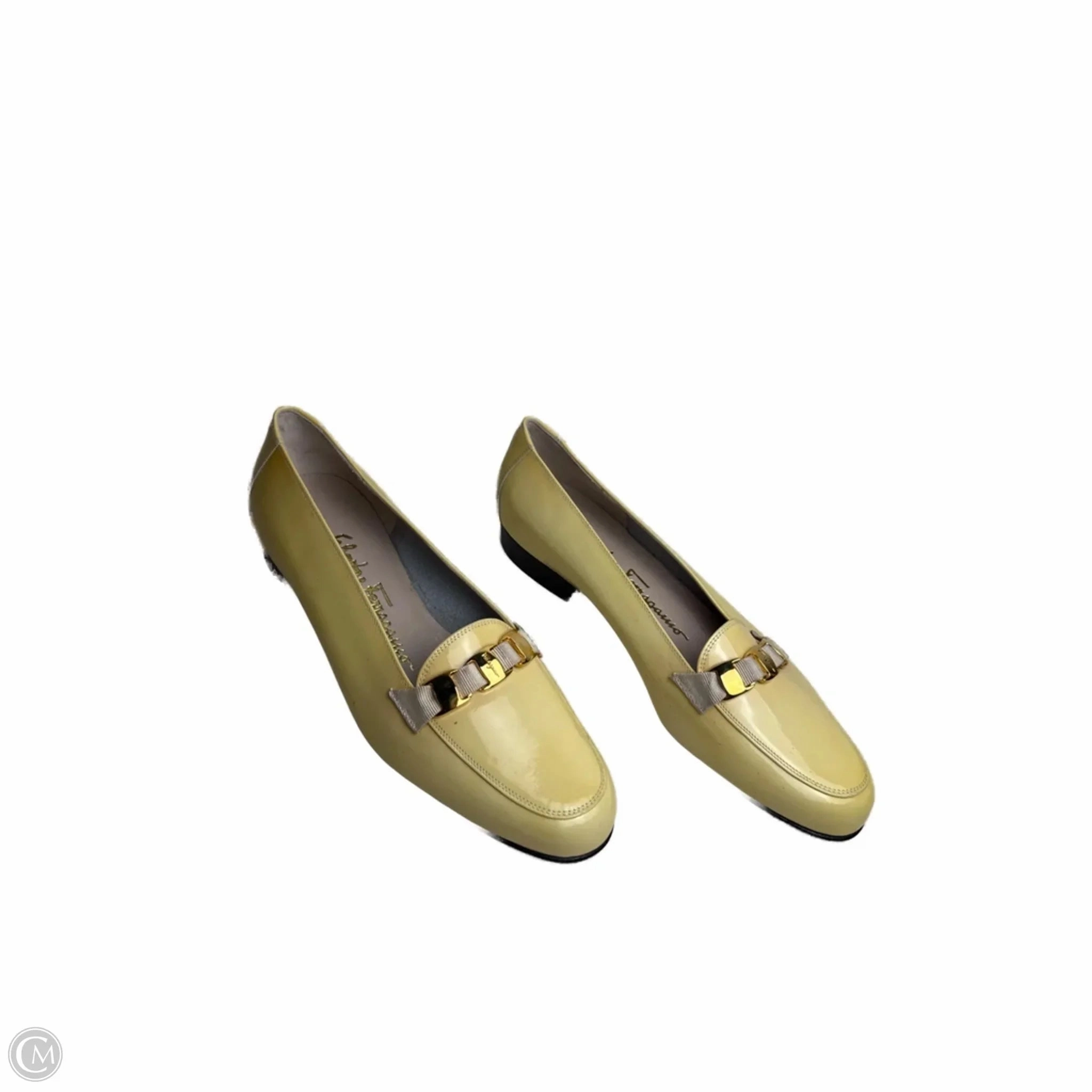 Chic Fit Shoes Designer By Ferragamo In Yellow, Size: 5