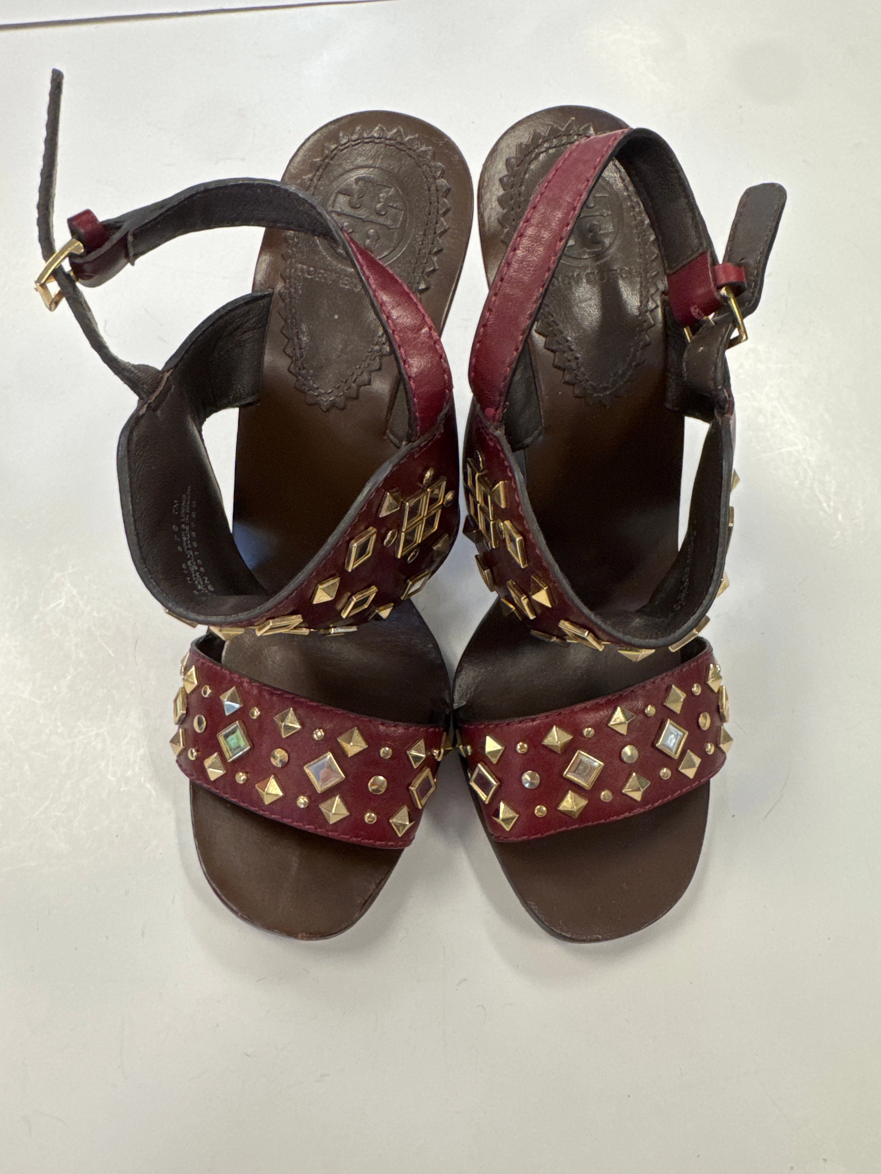 Shoes Designer By Tory Burch In Gold & Red, Size: 7 Beach Fun Bunion Friendly Structure